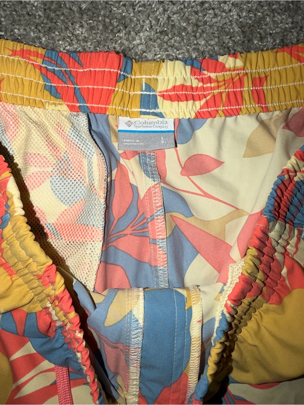 NWOT Men’s Columbia Summertide Stretch Printed Shorts Alpenglow Size Large - Picture 8 of 8
